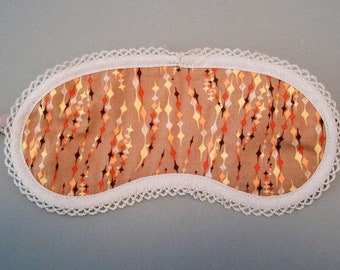 sleeping mask with vintage pattern, travel, cotton, adjustable, beauty, relaxation