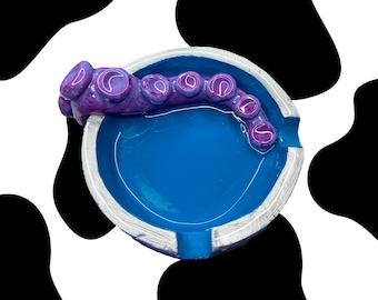 Ceramic Octopus Tentacle Clay Ashtray, Handmade Ashtray, Gift for Stoner, Trinket Dish