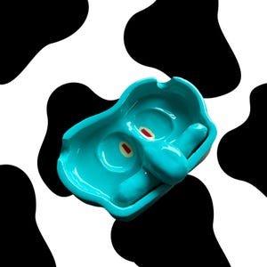 Squidward Clay Ashtray, Handmade Cartoon Smokers Acessory
