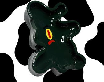 Squished Cartoon Ashtray, Handmade Clay Ashtray, Stoner Gift, Unique Trinket Dish