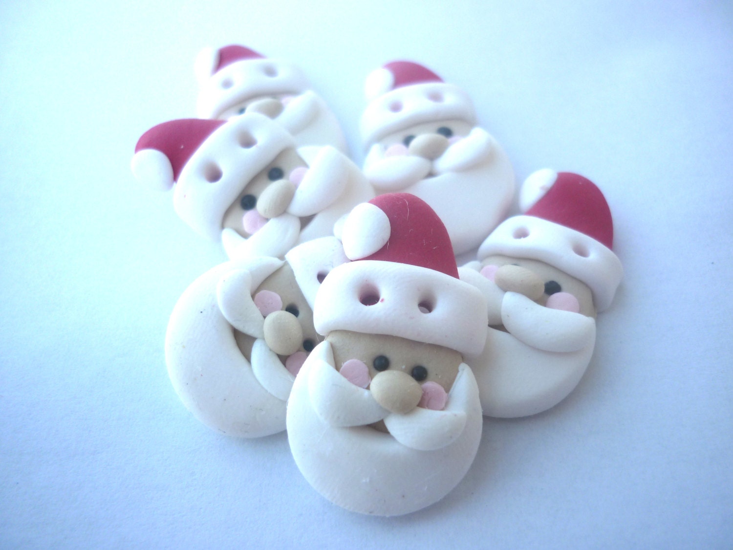 Polymer clay buttonsChristmas buttons santa claus shaped Etsy