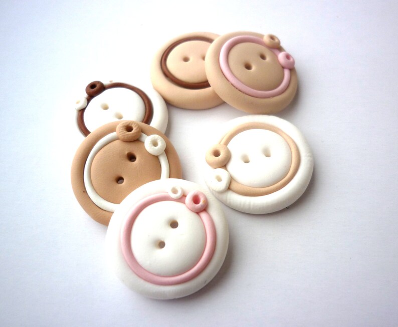 Polymer clay buttonsround button handmade with polymer clay Etsy