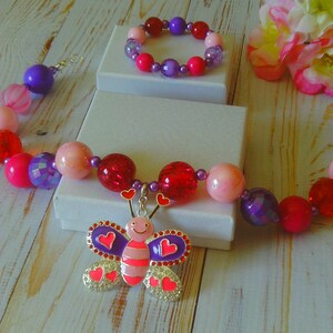 Tom the Turtle Rhinestone Acrylic Chunky Bubblegum Necklace and Bracelet Set