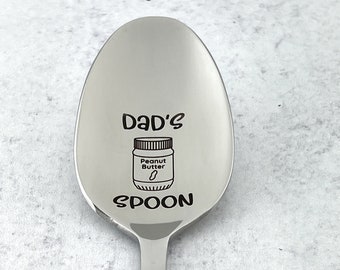 Personalized Peanut Butter Spoon Engraved Spoon in your spoon size of choice, 18/0 Stainless Steel Heavy Weight, custom spoon