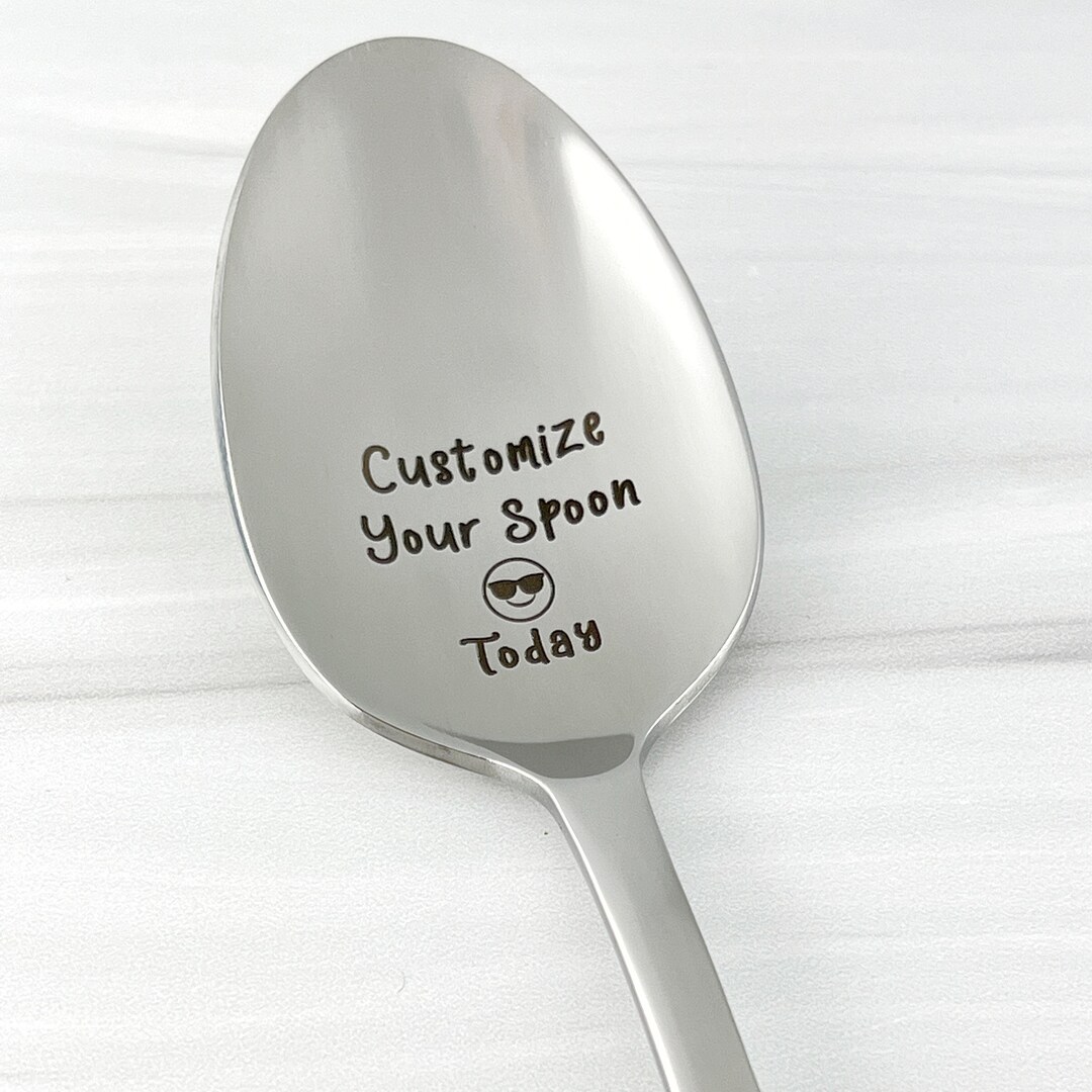 Personalized Stainless Steel Spoon, Customized Spoon, Ice Cream, Peanut