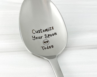 Personalized Stainless Steel Spoon, customized spoon, ice cream, peanut butter, cereal, retirement, birthday, gift