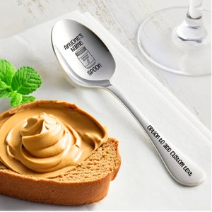 Personalized Peanut Butter Spoon: Engraved Stainless Steel Spoon