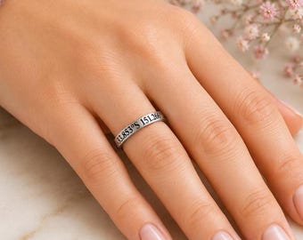 Personalized Stainless Steel Ring: Laser Engraved Custom Ring