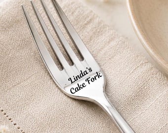 Custom Engraved Stainless Steel Fork: Personalized Flatware Keepsake