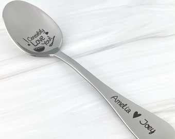 I Cerealsly Love You Engraved Spoon in your spoon size of choice, 18/0 Stainless Steel Heavy Weight, large spoon