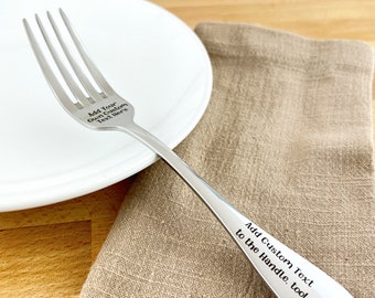 Customized Engraved Fork, More Fonts, Image options, Stainless steel, personalized, retirement gift, birthday cake, pasta fork, pie fork