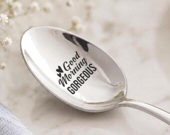 Engraved Stainless Steel Spoon – Good Morning Breakfast Flatware