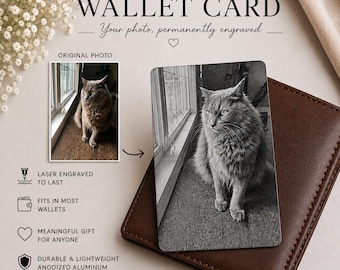 Custom Pet Memorial Wallet Card: Engraved Photo Keepsake