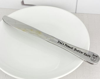 Personalized Stainless Steel Dinner Knife, customized knife, personalized knife, fonts in photos