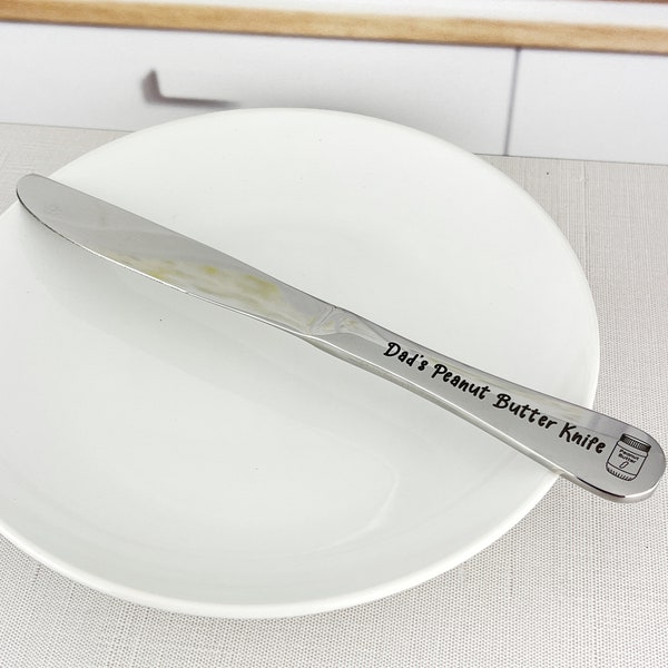 Personalized Stainless Steel Dinner Knife, customized knife, personalized knife, fonts in photos