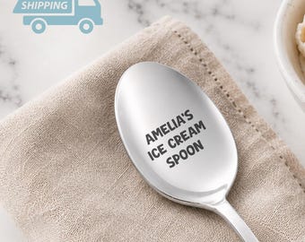 Custom Engraved Stainless Steel Spoon: Personalized Coffee, Dessert, Cereal