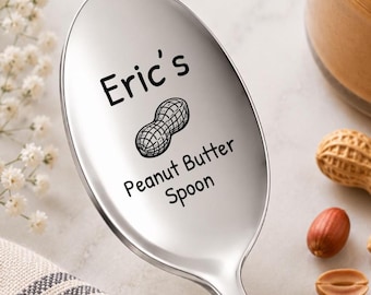 Personalized Peanut Butter Spoon: Engraved Stainless Steel Spoon