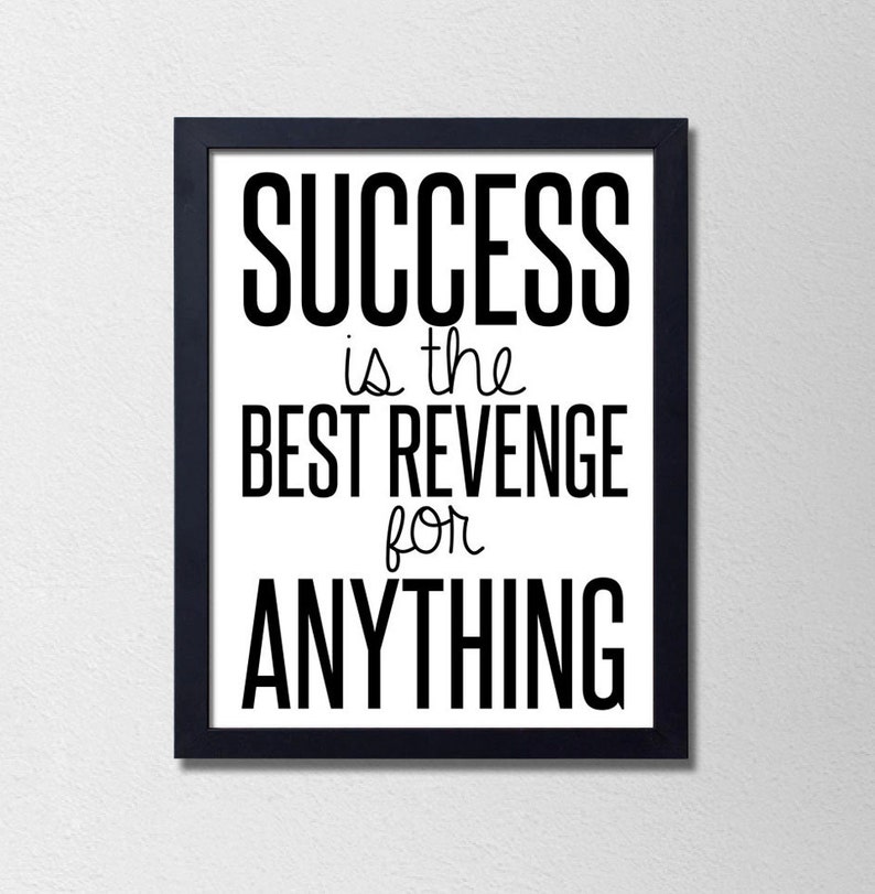 success quote print minimal office print motivational print etsy