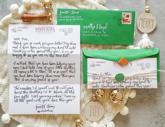 Handwritten Letter From Santa Santa Letter Custom Letter