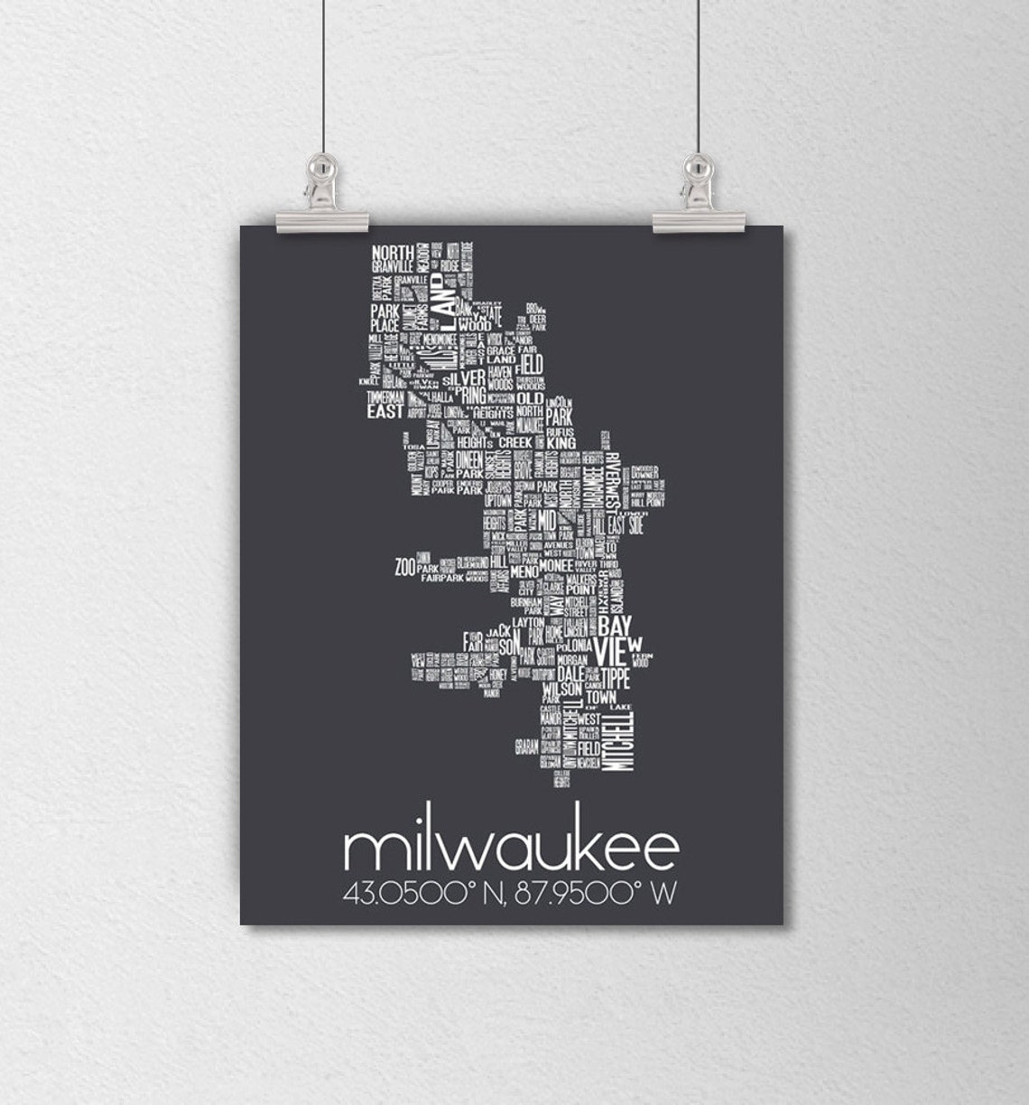 Milwaukee Poster Milwaukee Art Print Milwaukee Map Art Etsy