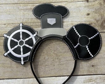 Steam Boat Mouse Ears Headband  Embroidered