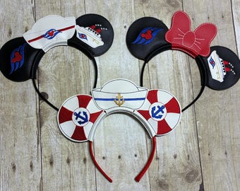 Cruise Mouse Ears Headband  Embroidered