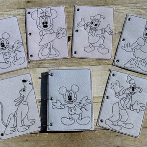 6 Mouse Friends Reusable Coloring Pages, Busy Book, Quiet Book, Dry Erase Coloring