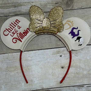 Chillin Like a Villian Mouse Ears Headband  Embroidered