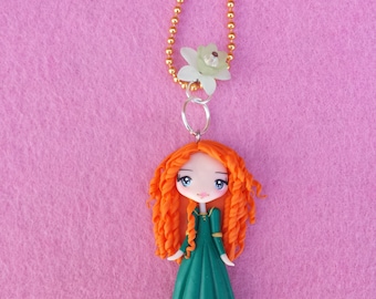 Merida polymer clay necklace, fimo