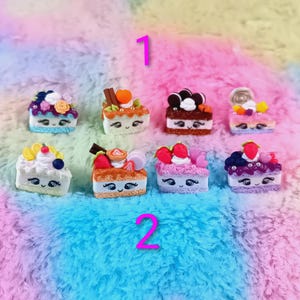 Mini Bolos Kawaii em fimo – Pack 1 e Pack 2 – Decoração Fofa e Colorida