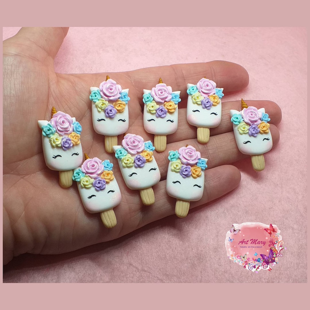 Unicornio Ice Cream Pack in Fimo, Polymer Clay - Etsy