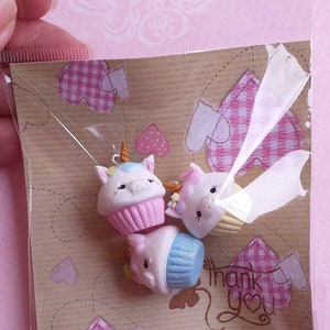 pack of unicorn cupcakes in fimo, polymer clay