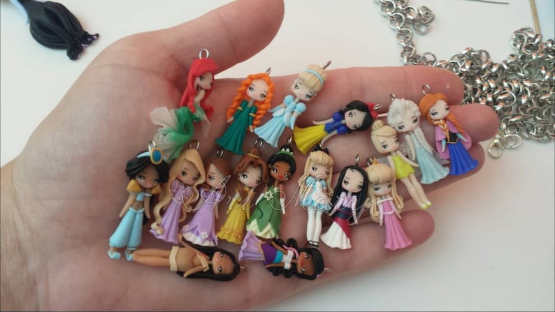 Bracelet With Disney Princesses in Fimo, Polymer Clay - Etsy
