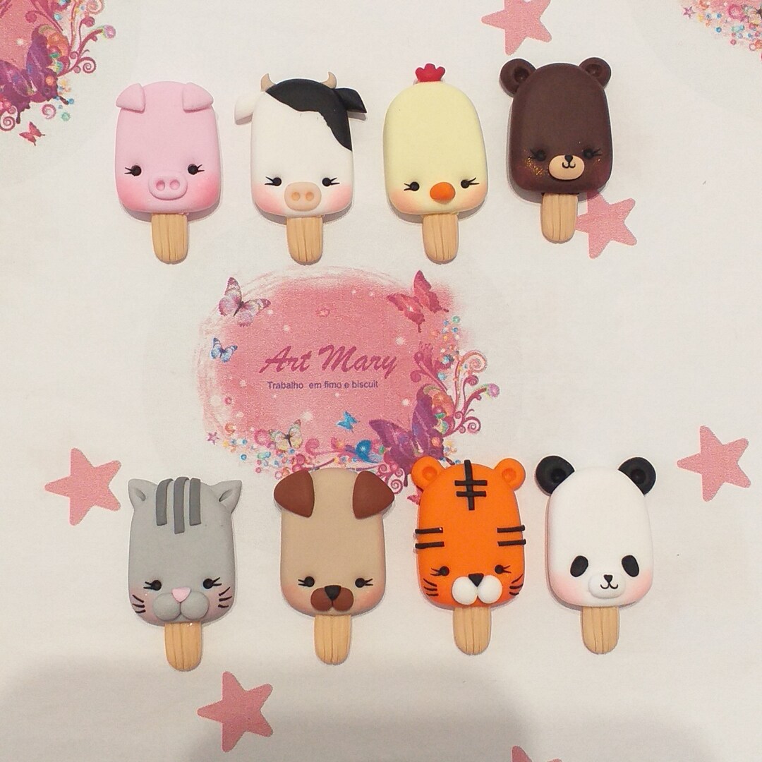Pets Ice Cream Pack in Fimo, Polymer Clay - Etsy