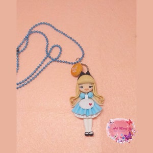 Alice in Wonderland necklace polymer clay, fimo