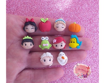 princess earrings in fimo, polymer clay