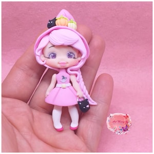 cute witch in fimo, polymer clay
