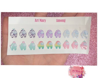 resin stickers with among for polymer clay