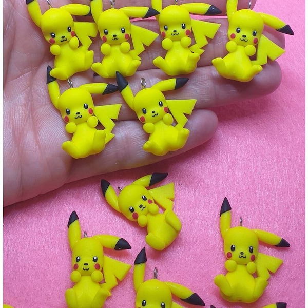 polymer clay pikatchu charms, fimo