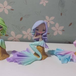 Estatuilla de sirena en fimo, arcilla polimérica
