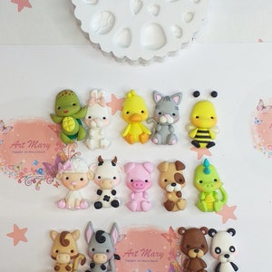 Moule 3 animaux en silicone pour fimo, pâte polymère
