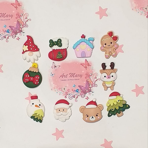 pack christmas charms in fimo