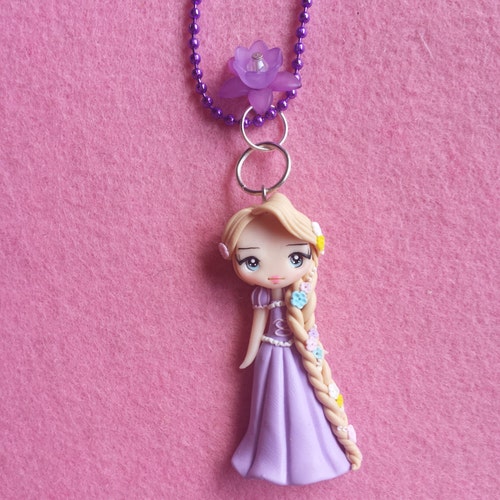 Necklace Elsa Frozen in Fimo Polymer Clay. - Etsy