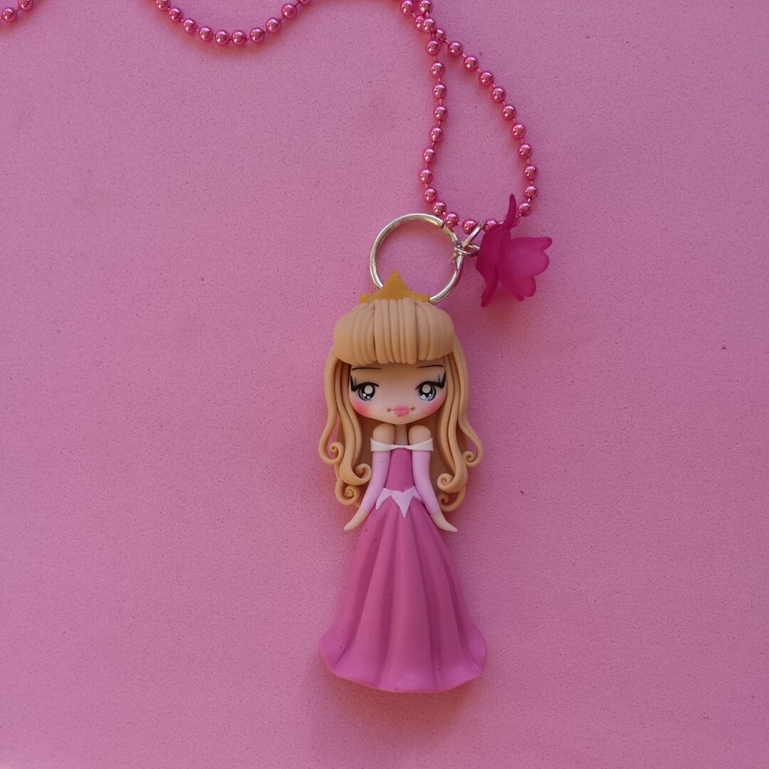 Princess Aurora Necklace the Maleficent Film Fimo, Polymer Clay - Etsy