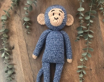 Little Monkey Friends - Heather Blue