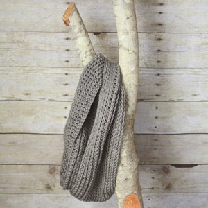 Men's or Women's Knit-like Ribbed Infinity Scarf in Greybeard image 2