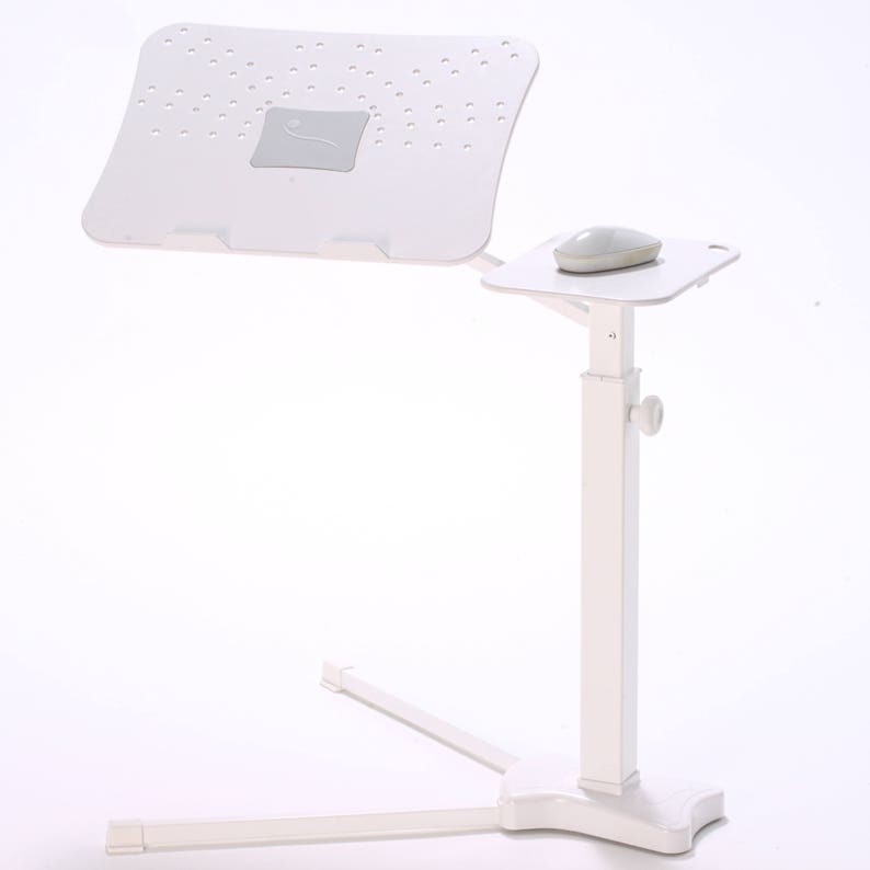 Lounge-book White Supporto Stand per Laptop e Notebook da pavimento. Ergonomia e Comfort. 100% Made in Italy immagine 2