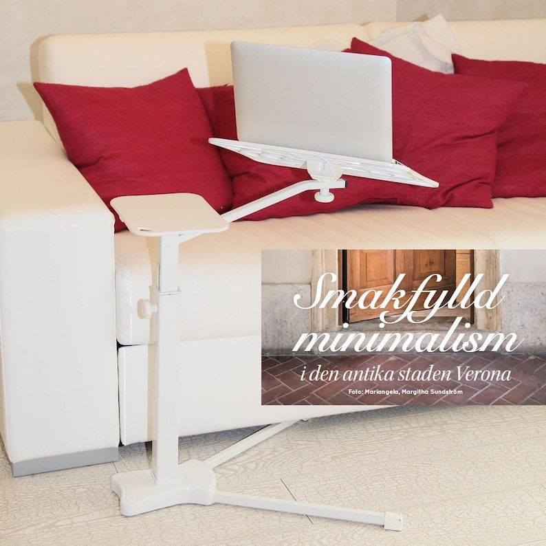 Lounge-book White Supporto Stand per Laptop e Notebook da pavimento. Ergonomia e Comfort. 100% Made in Italy immagine 4