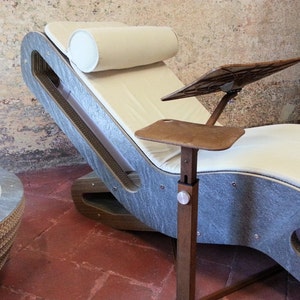 Lounge-book Ecodesign NATURAL - Adjustable Laptop Desk, Ergonomic, useful also for tablet , E-book. Made by rusted metal, Biopolymer
