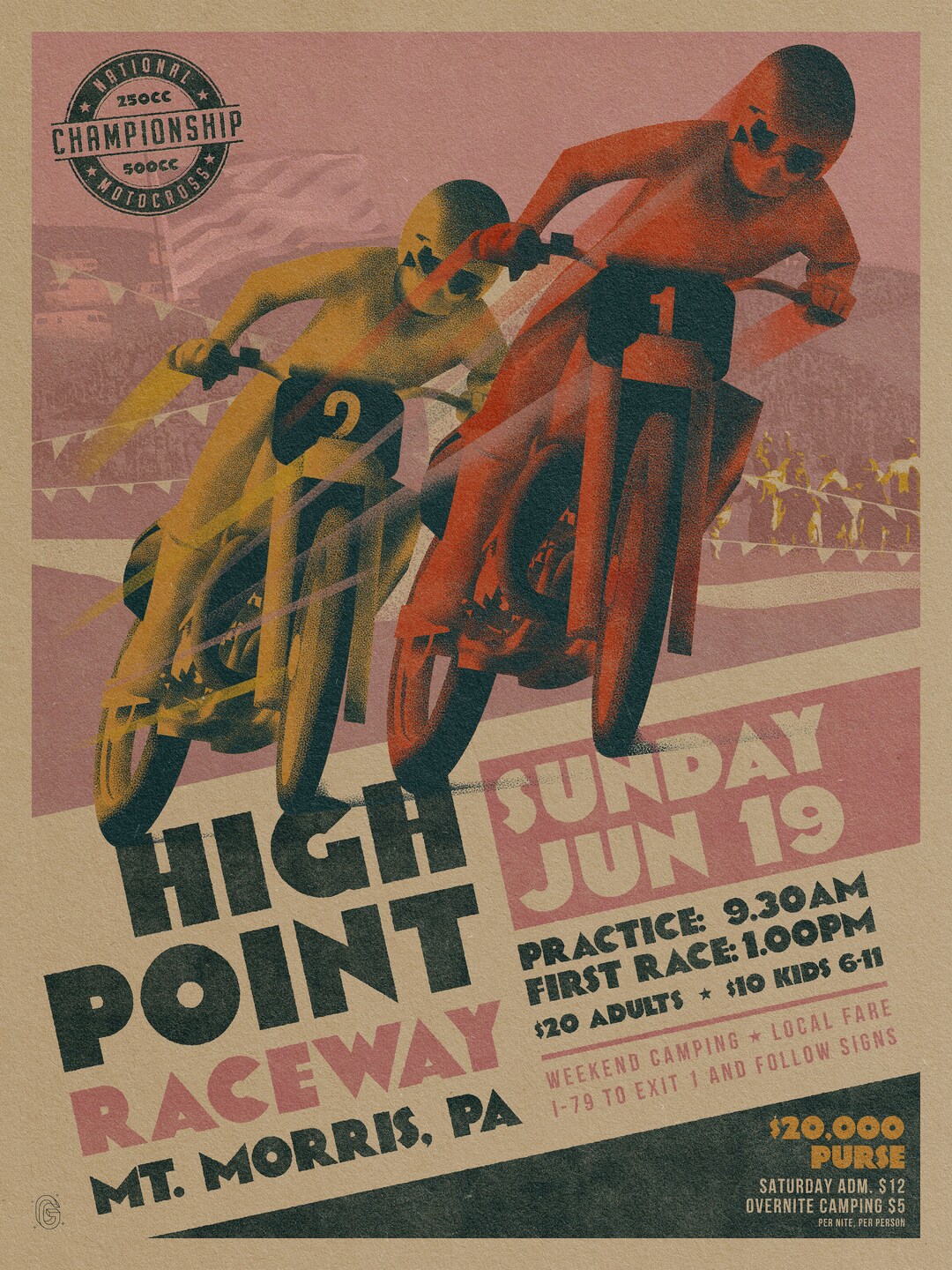Vintage High Point Raceway Motocross National Poster - Etsy